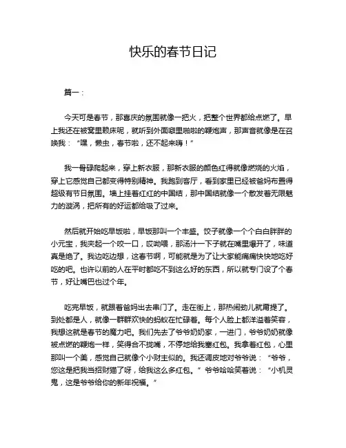 快乐的春节日记