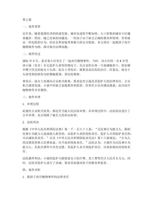 熊孩子法律案件(3篇)