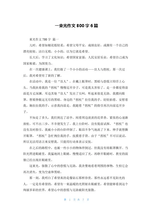 一束光作文800字6篇