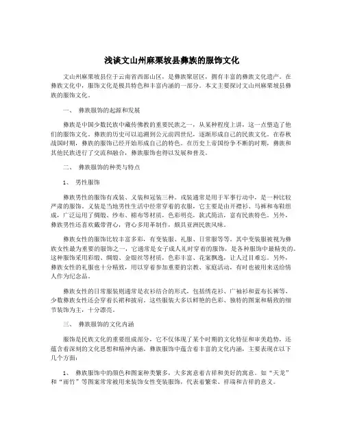 浅谈文山州麻栗坡县彝族的服饰文化