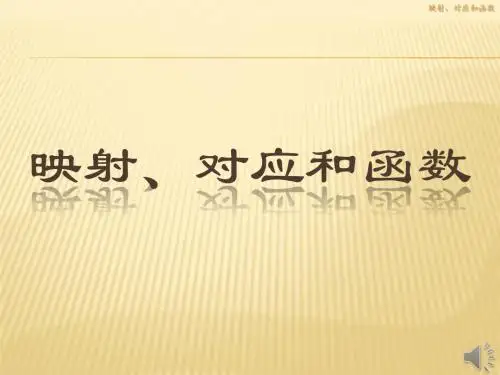 映射、对应和函数1