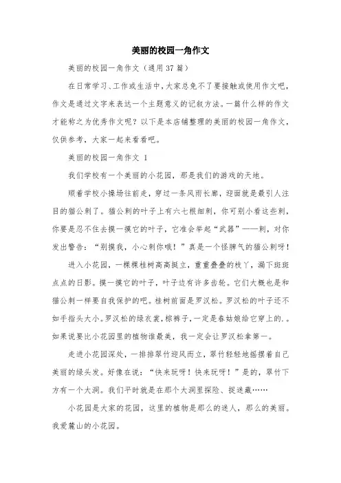 美丽的校园一角作文