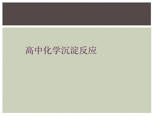 高中化学沉淀反应