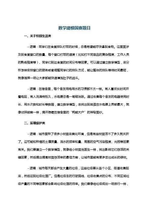数学建模国赛题目