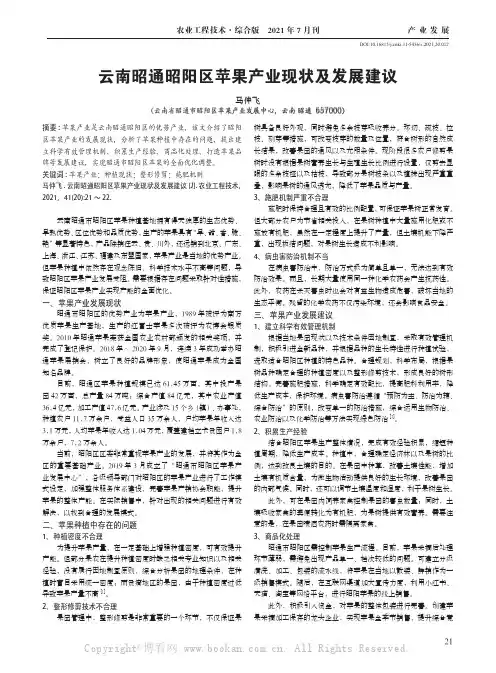云南昭通昭阳区苹果产业现状及发展建议
