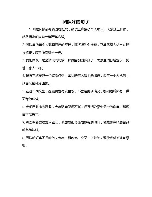 团队好的句子