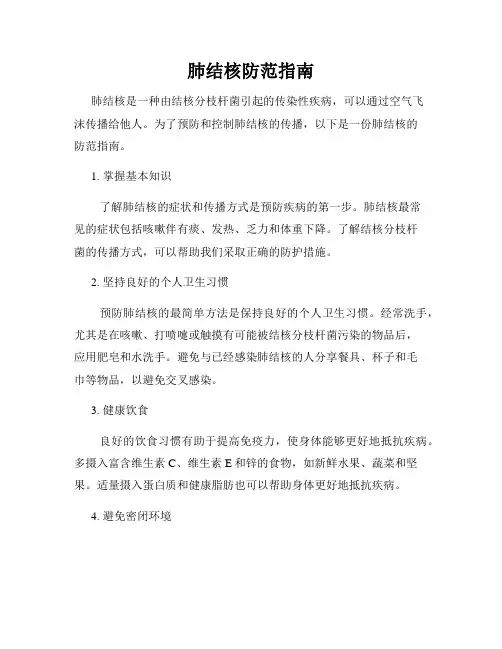 肺结核防范指南