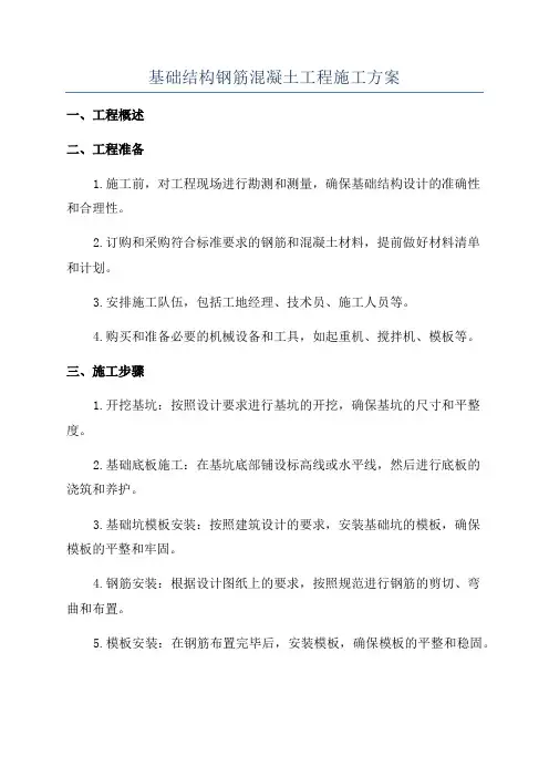 基础结构钢筋混凝土工程施工方案