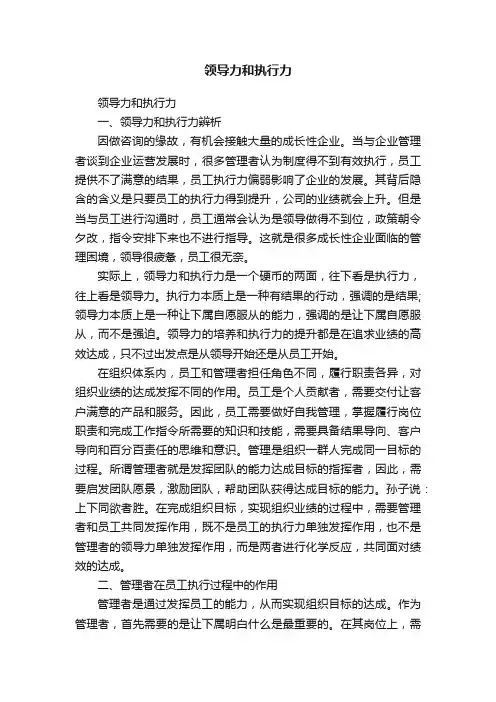 领导力和执行力