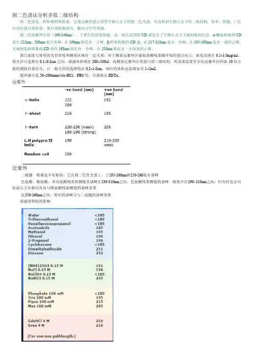 圆二色谱法测蛋白二级结构[剖析]