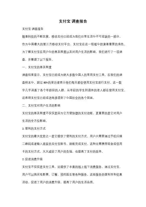 支付宝 调查报告