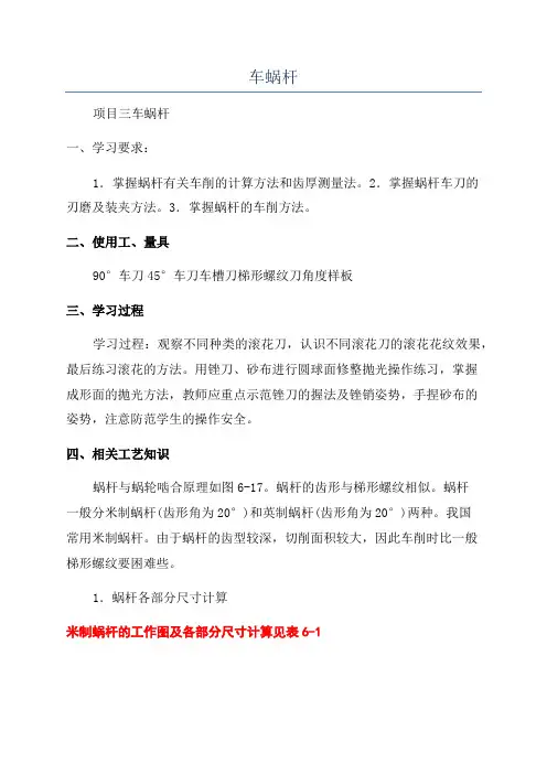 车蜗杆_精品文档