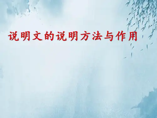 说明文的说明方法与作用ppt