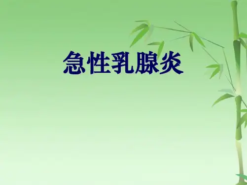 急性乳腺炎课件(共15张PPT)