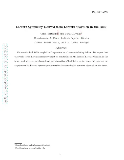 Lorentz Symmetry Derived from Lorentz Violation in the Bulk