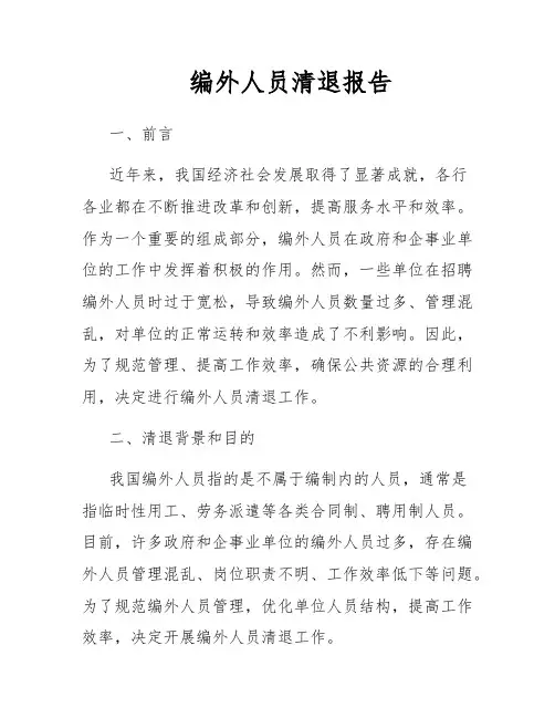 编外人员清退报告