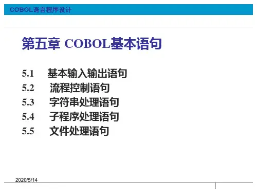 第五章  COBOL基本语句(1)