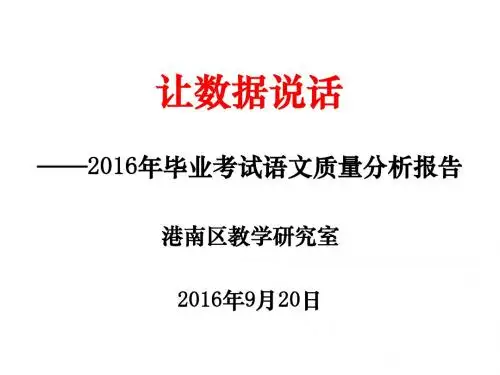 毕业考试语文质量分析报告.ppt