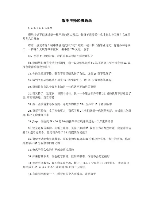 数学王师经典语录