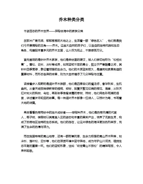 乔木种类分类