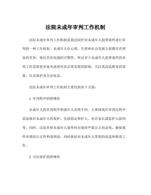 法院未成年审判工作机制