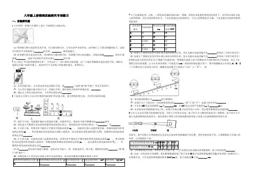 八年级上册物理实验题专项练习(附答案)