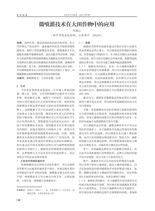 微喷灌技术在大田作物中的应用