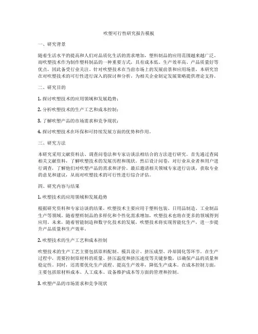 吹塑可行性研究报告模板