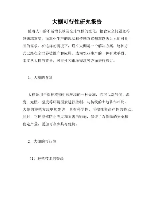大棚可行性研究报告