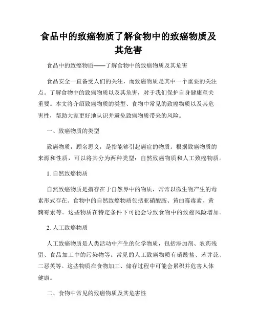 食品中的致癌物质了解食物中的致癌物质及其危害