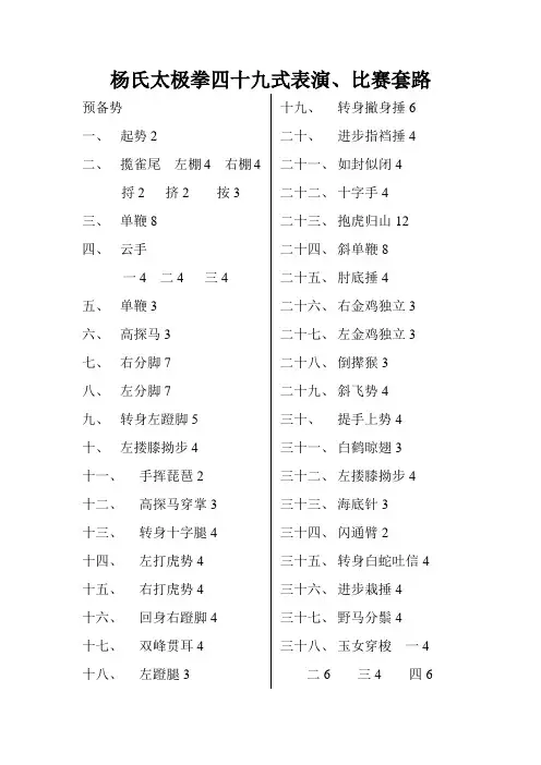 杨氏太极拳四十九式表演