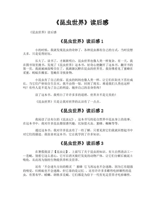 《昆虫世界》读后感