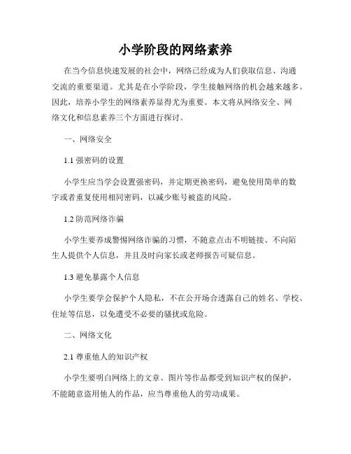 小学阶段的网络素养