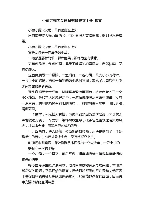 小荷才露尖尖角早有蜻蜓立上头-作文