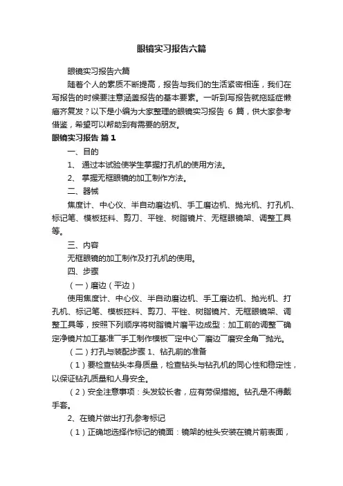 眼镜实习报告六篇