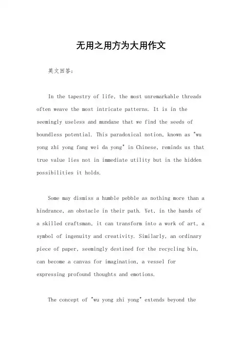 无用之用方为大用作文