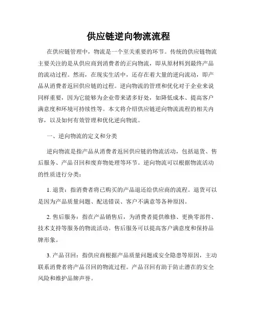 供应链逆向物流流程