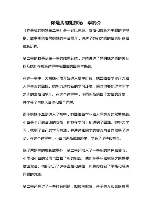 你是我的姐妹第二季简介