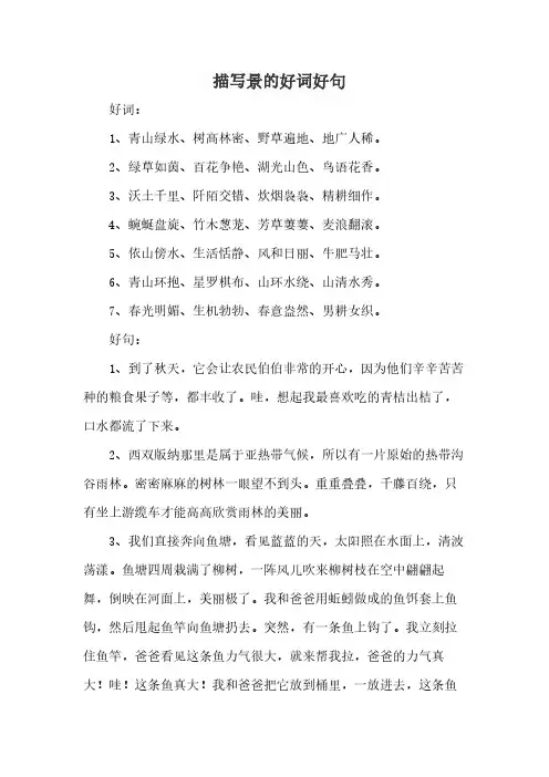 描写景的好词好句