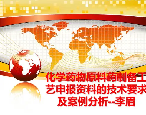 最新化学药物原料药制备工艺申报资料的技术要求及案例分析--李眉