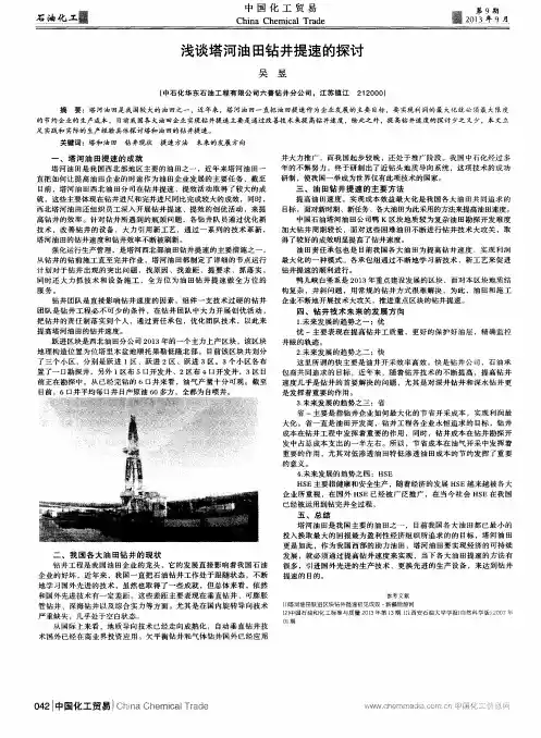 浅谈塔河油田钻井提速的探讨