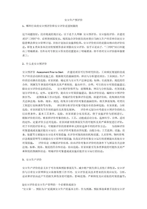 安全生产预评价安全生产