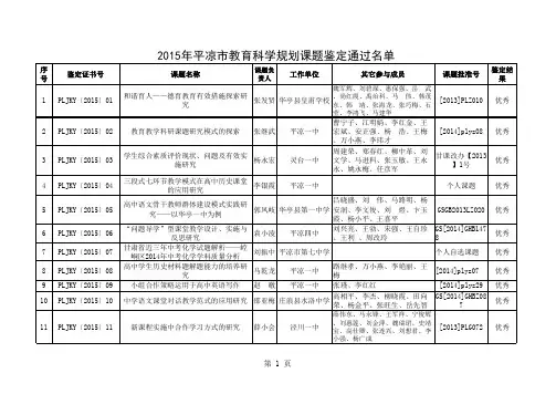 课题鉴定结果