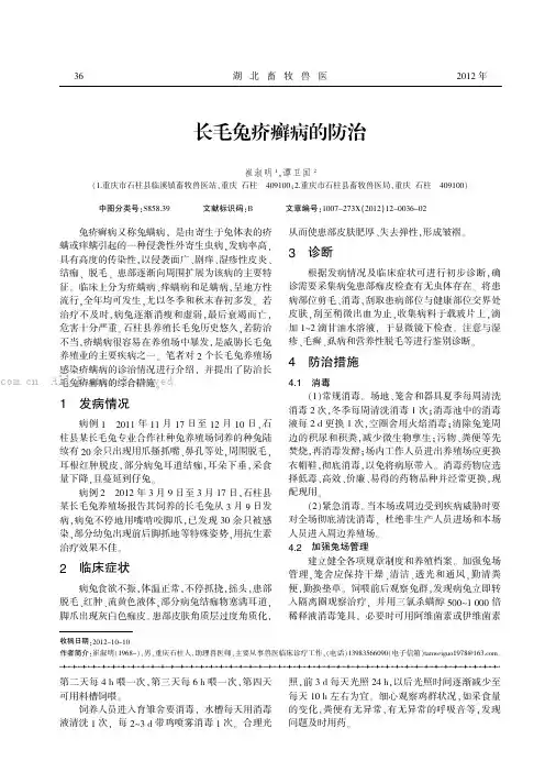 长毛兔疥癣病的防治