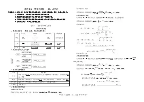 高四化学一轮复习学案——烃、卤代烃