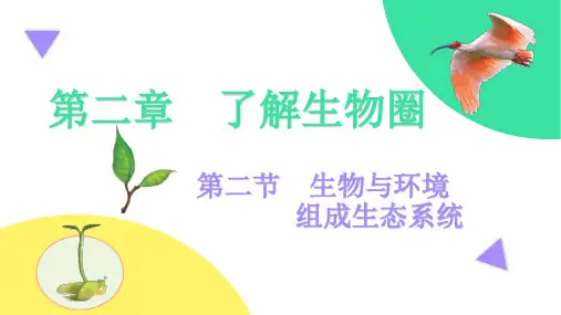 人教版生物七年级上册第一单元第二章第二节《生物与环境组成生态系统》课件