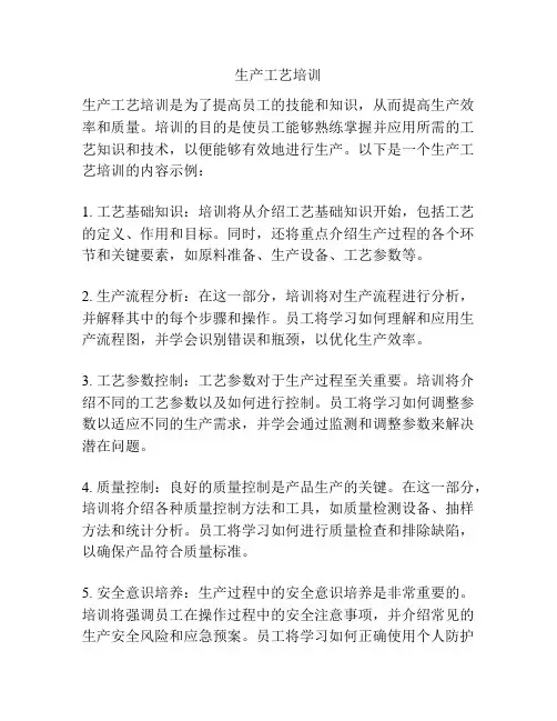 生产工艺培训