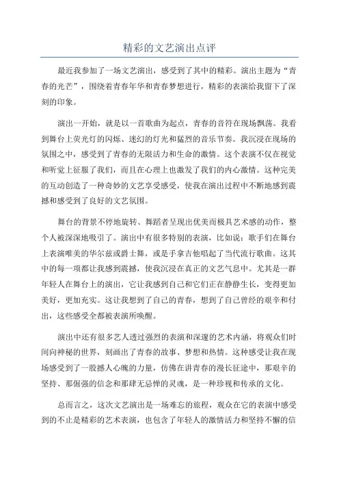 精彩的文艺演出点评