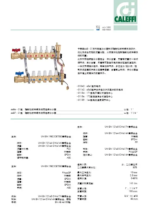 意大利卡莱菲 668 S1型辐射地板采暖预组装分水器 说明书