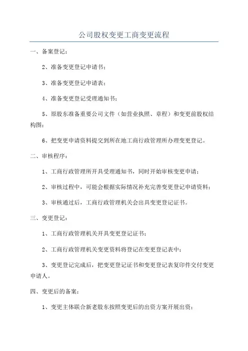 公司股权变更工商变更流程